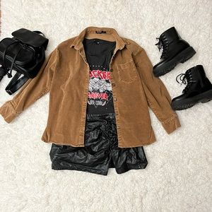 Nasty Gal Brown corduroy shacket